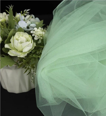 Green Sheer Gauze Mesh Fabric ��� Wedding & Party Decor, Drapi")
