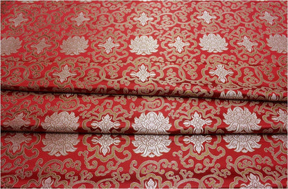 Blue Chinese Medallion Brocade Fabric: 35" Wide Rayon