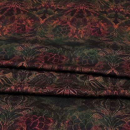 Gold Ink Floral Jacquard Acetate Satin Fabric ��"W, Bridal Wear
