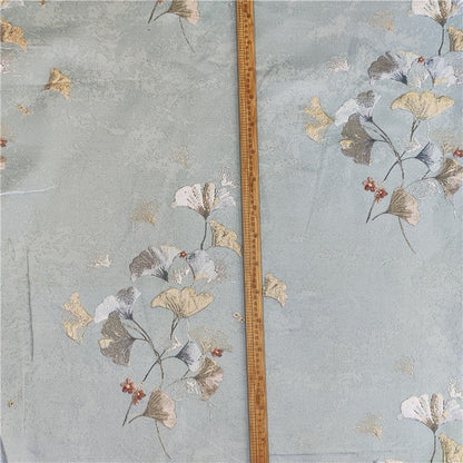 Ginkgo Pattern Jacquard Satin Fabric: Costume, Upholstery, Sewing (55"W)