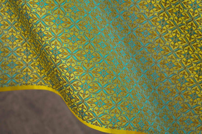 Teal Green Silk Brocade Fabric: Traditional Upholstery & Sewing, 59" Wide