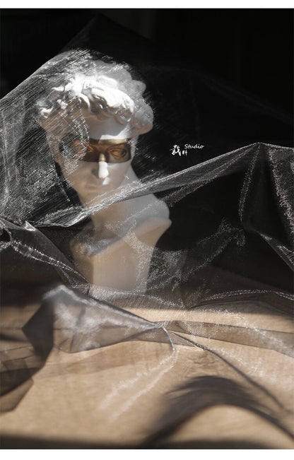 Black Organza Fabric: Sheer Glossy Mesh, Dress Skirt Material