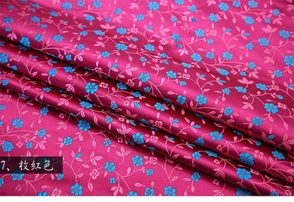 Floral Silk Brocade Fabric: Delicate Tangled Flowers, 45"W