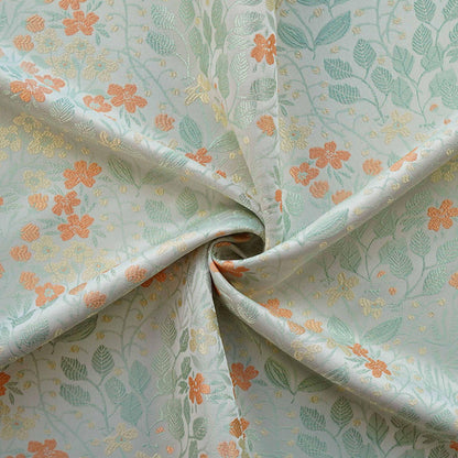 Tissu tissé à motifs floraux, coton japonais pour patchwork orange-jaune, 168 cm de large