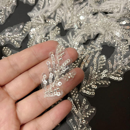 Sequin Wedding Dress Fabric: Floral Bridal Veil Material