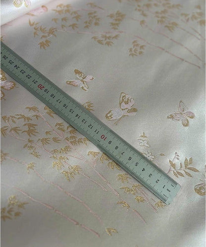 Butterfly Jacquard Brocade Fabric: Silver Plum Rayon, 55" Wide