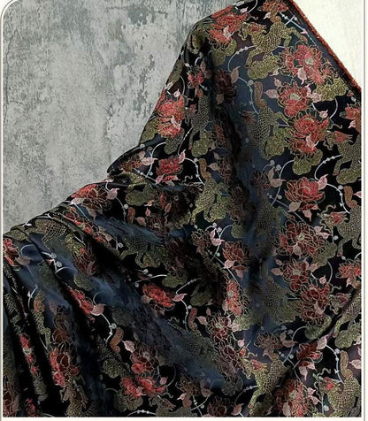 Kirin Peony Brocade Fabric | Chinese Style Jacquard, 56"W