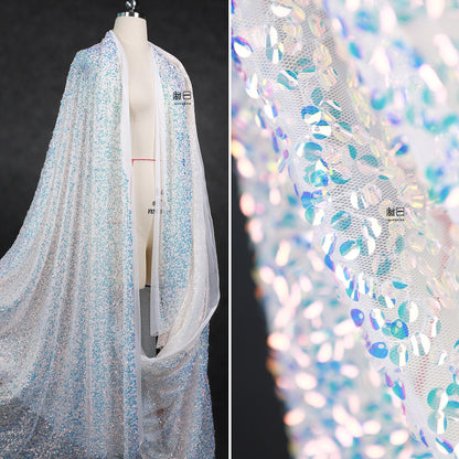 Hand-stitched Sequin Mesh Fabric, Symphony Glitter, Prom Dress, Doll Making
