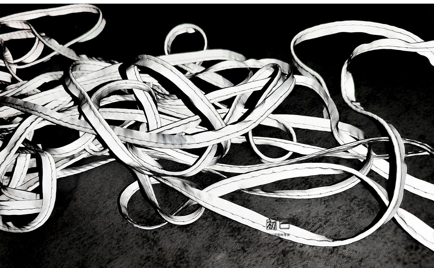 High Visibility Reflective Fabric Strip: Silver Luminous Rope Edging