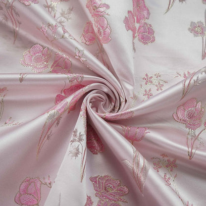 Floral Jacquard Brocade Fabric: 59"W Rayon Blend Sewing Material