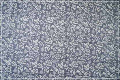 Japanese Floral Cotton Fabric: Blue Kimono Dress Sewing Material