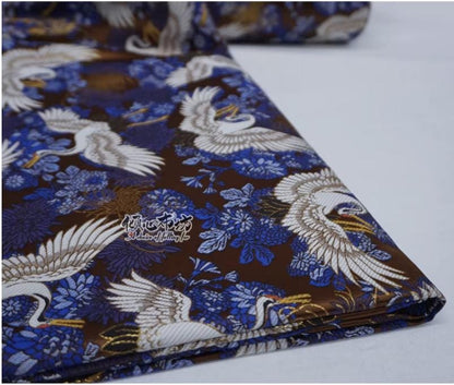Crane Jacquard Satin Fabric: Japanese Brocade, Silver Grey, 29.5"W