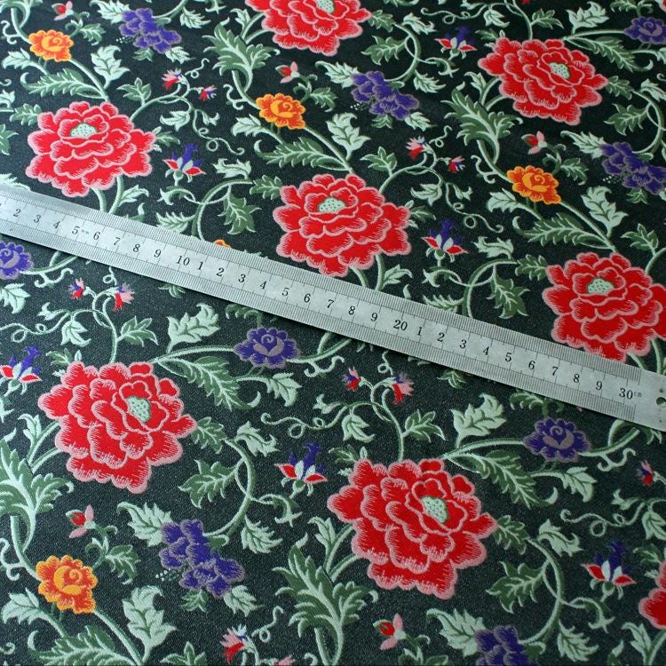 Floral Brocade Fabric: 56" Wide Jacquard Polyester, Cheongsam Qipao Material