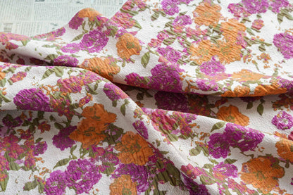 Floral Embroidered Jacquard Fabric: French Country Style Upholstery Sewing Material