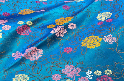 Tissu brocart de soie : motif pivoine, tissu à coudre en rayonne de 89 cm de large