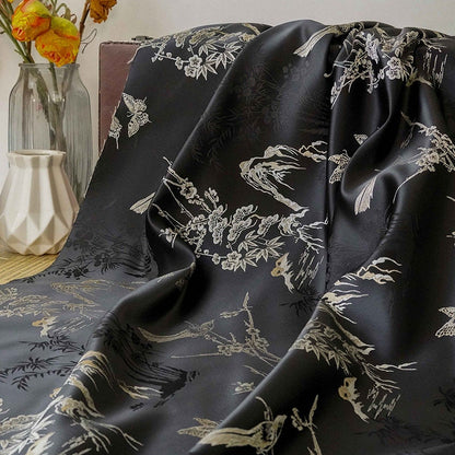 Magpie Jacquard Fabric With Gold Thread: Upholstery, Costume, & Drapery - 54" Wide