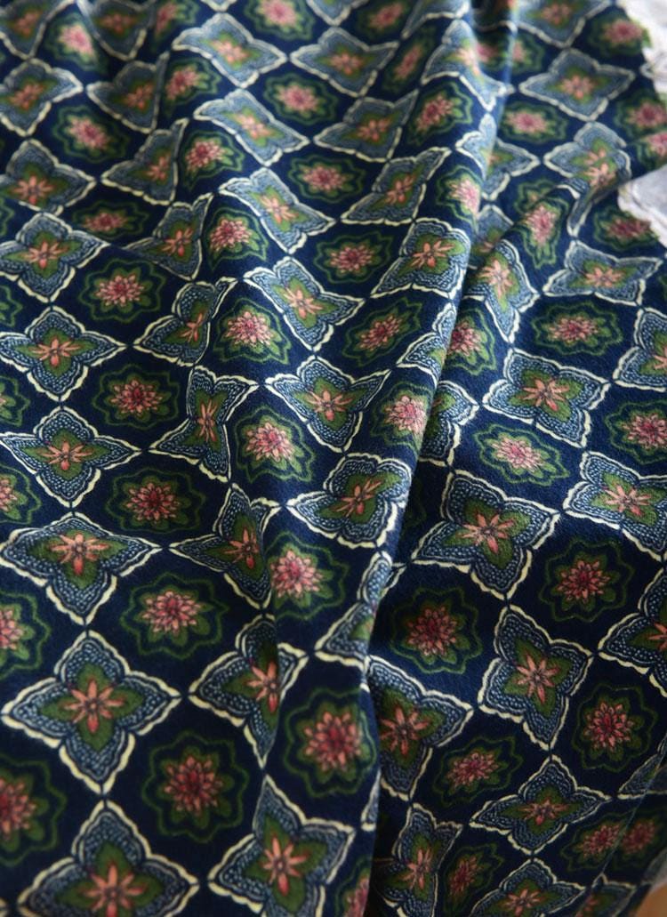 Japanese Cotton Fabric: Lattice Floral Print, Kimono Dress Fabric