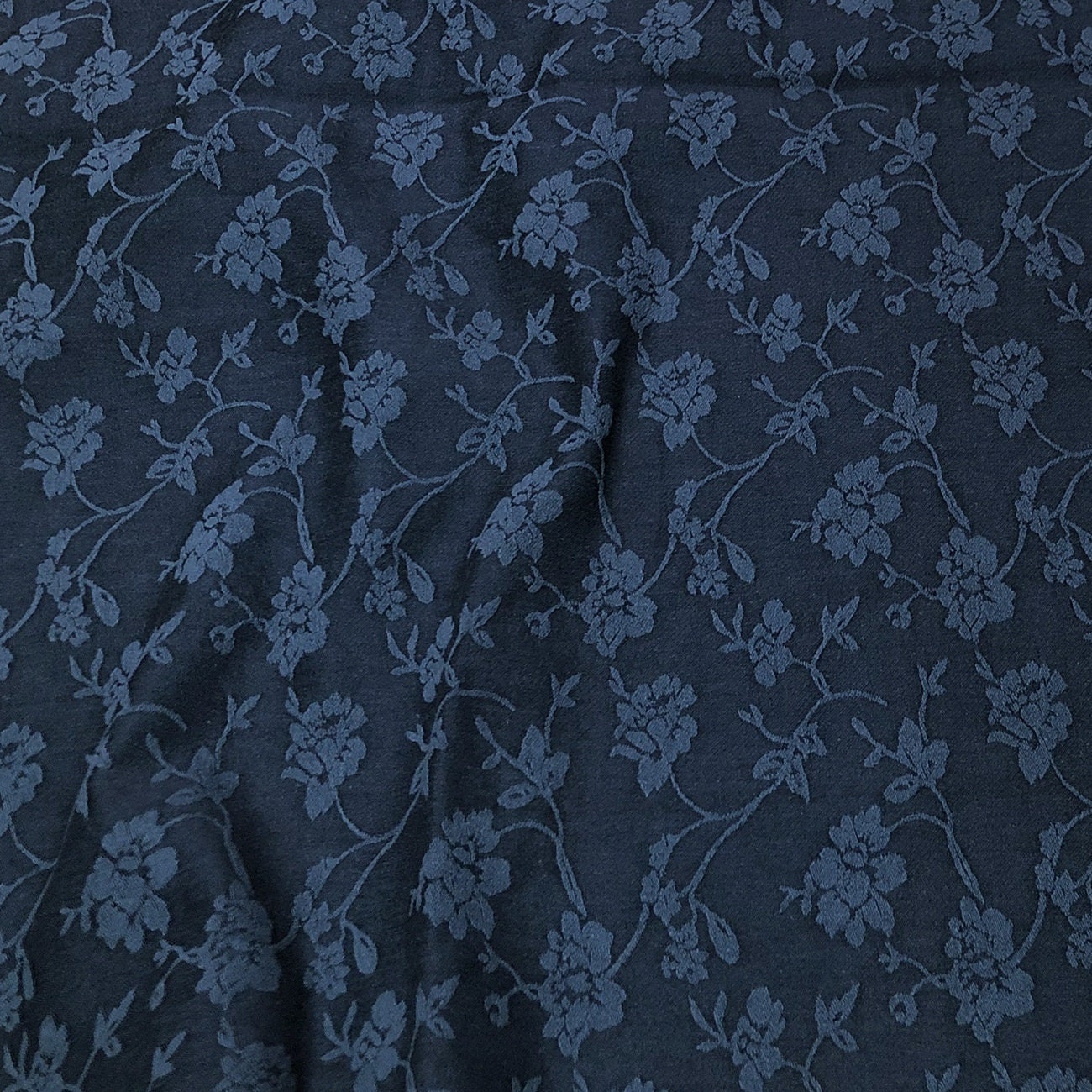 Tissu damassé jacquard en coton à motif floral, 160 cm de large, double face