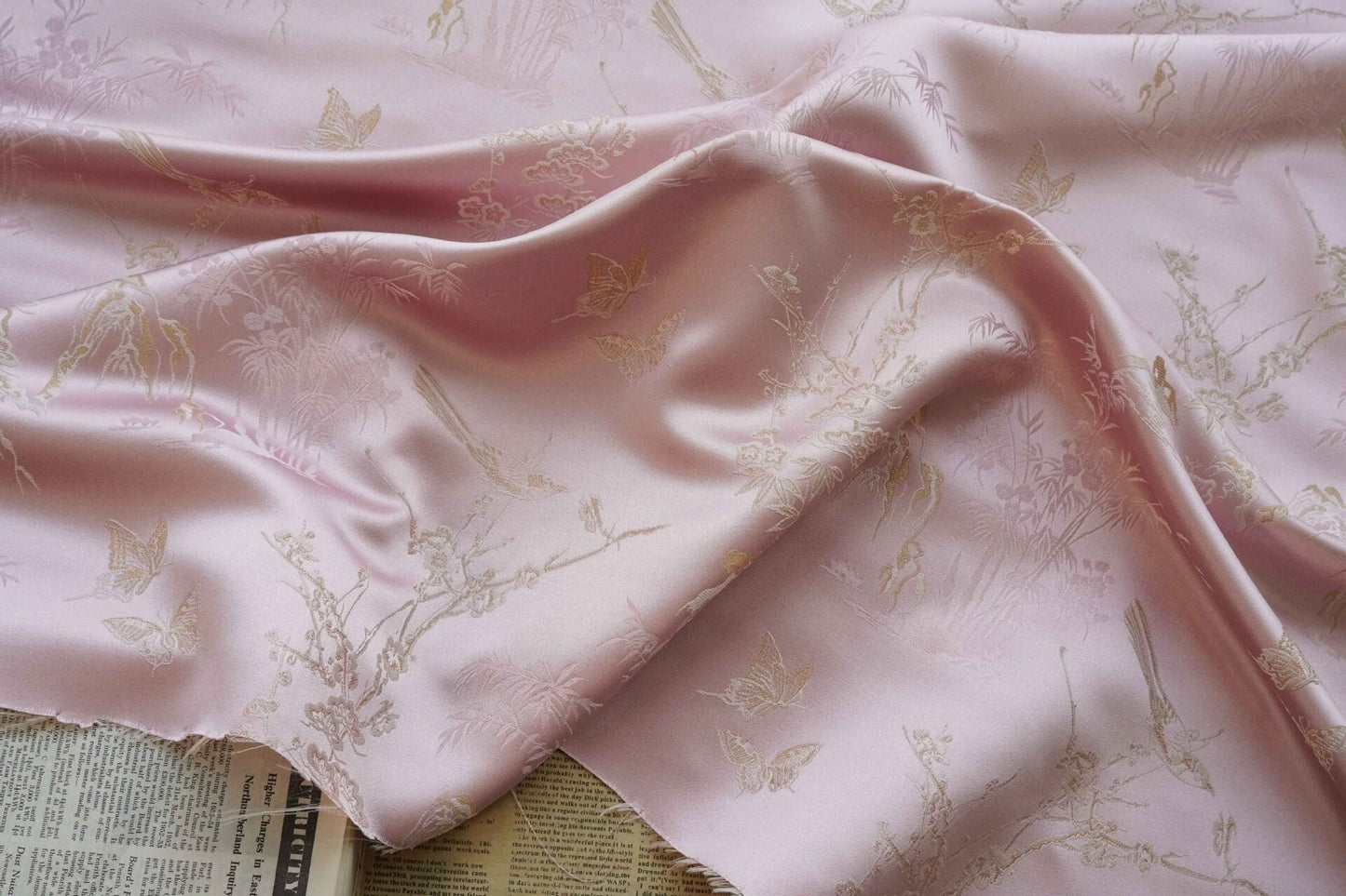 Magpie Jacquard Fabric With Gold Thread: Upholstery, Costume, & Drapery - 54" Wide