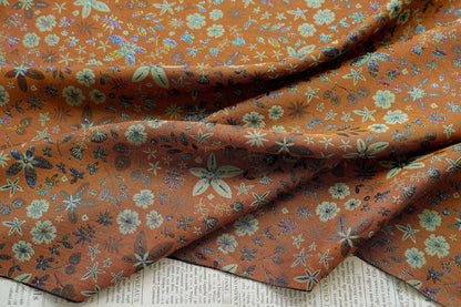Countryside Leaf & Mini Flower Woven Fabric ��� Ideal for Crafts and Decorati" Wide