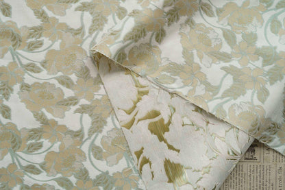 Gold Embossed Palace Jacquard Fabric: Damask Upholstery, Costume & Decor