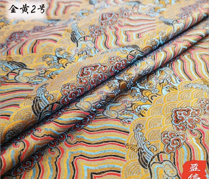 Ocean Waves Silk Rayon Brocade Fabric - 59" Wide