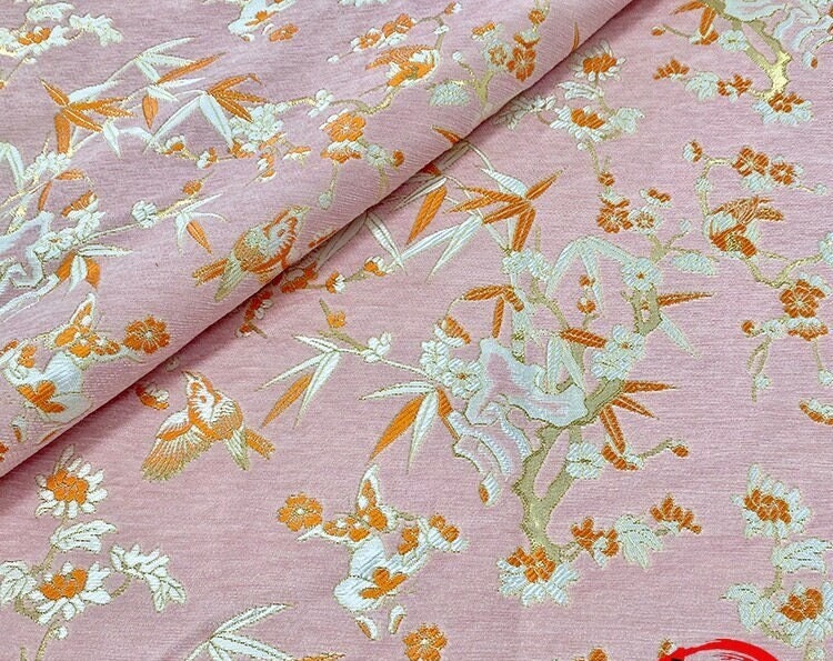Red Jacquard Chenille Fabric: Floral Upholstery, Costume, Decor (by the Meter)