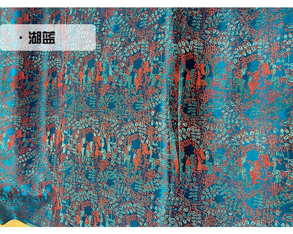 Carob Flower Silk Brocade Damask Fabric: Upholstery & Costume, 29.5"W