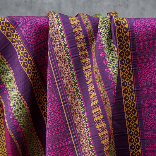 Tissu brocart Zhuang vintage ��� Tissu tissé à rayures losanges" Large