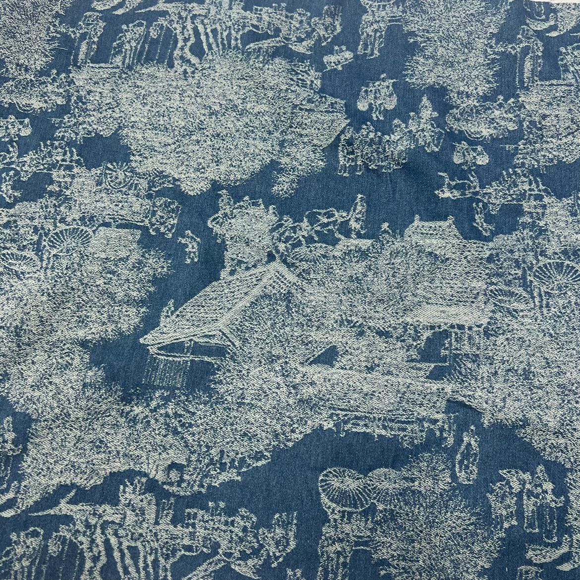 Jacquard Denim Fabric: Qingming Riverside Design, Upholstery & Sewing, 59"