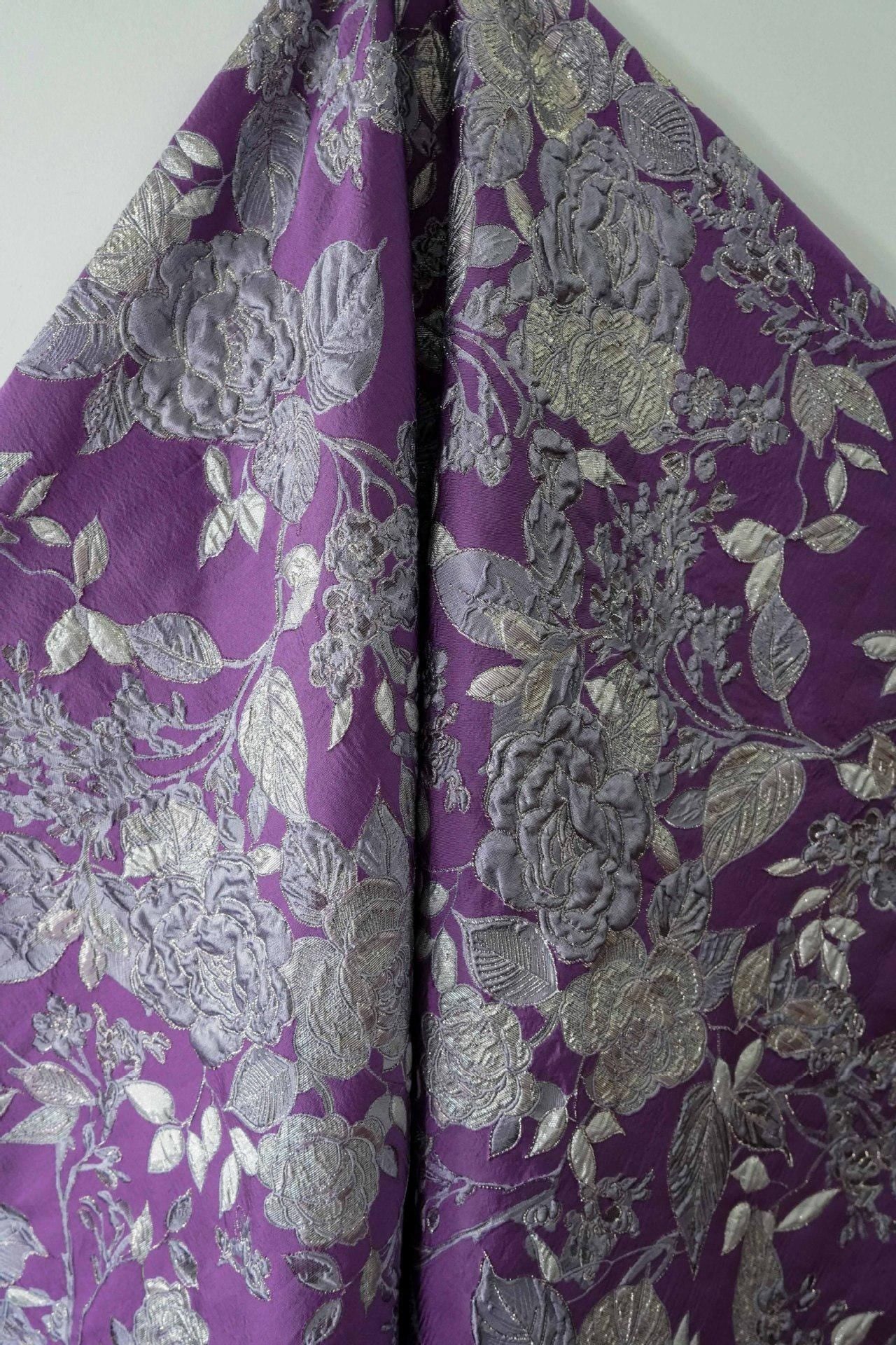 Embossed Floral Brocade Fabric ��� Gold Thread Upholste" Wide