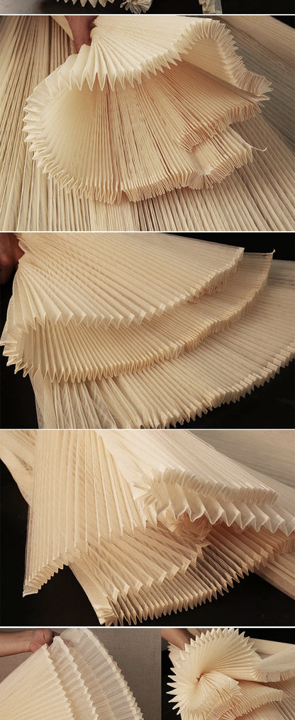 Pleated Organza Fabric: 63" Wide Stiff Texture Designer Material