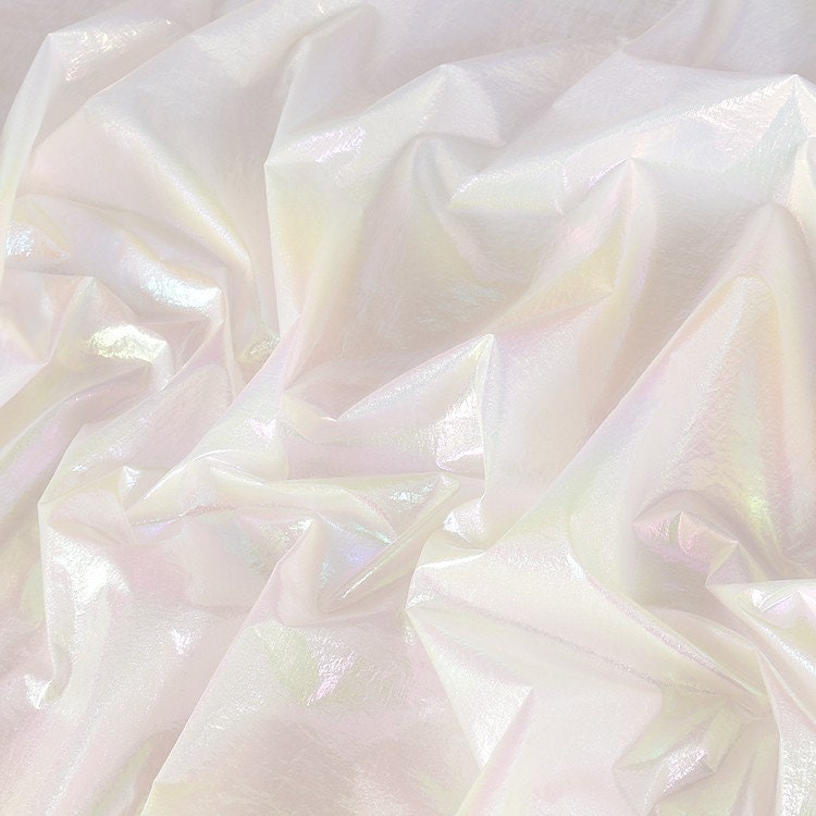 Space Silver PU Leather Fabric: Shiny Metallic Designer Material, 59" Wide
