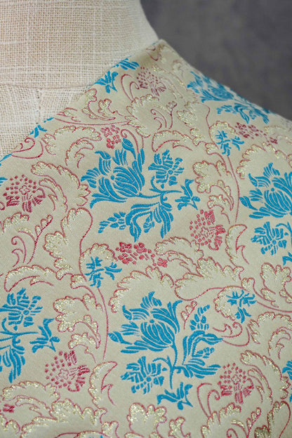 Gold Jacquard Floral Fabric: Upholstery, Costume, & DIY Sewing (By The Meter, 63"W )