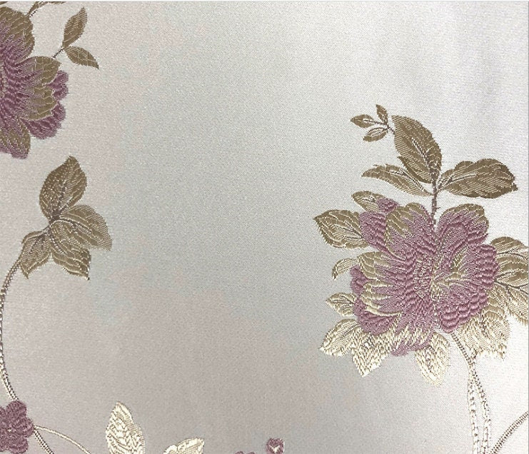 Metallic Damask Satin Fabric: 3D Texture Floral Jacquard (56"W)