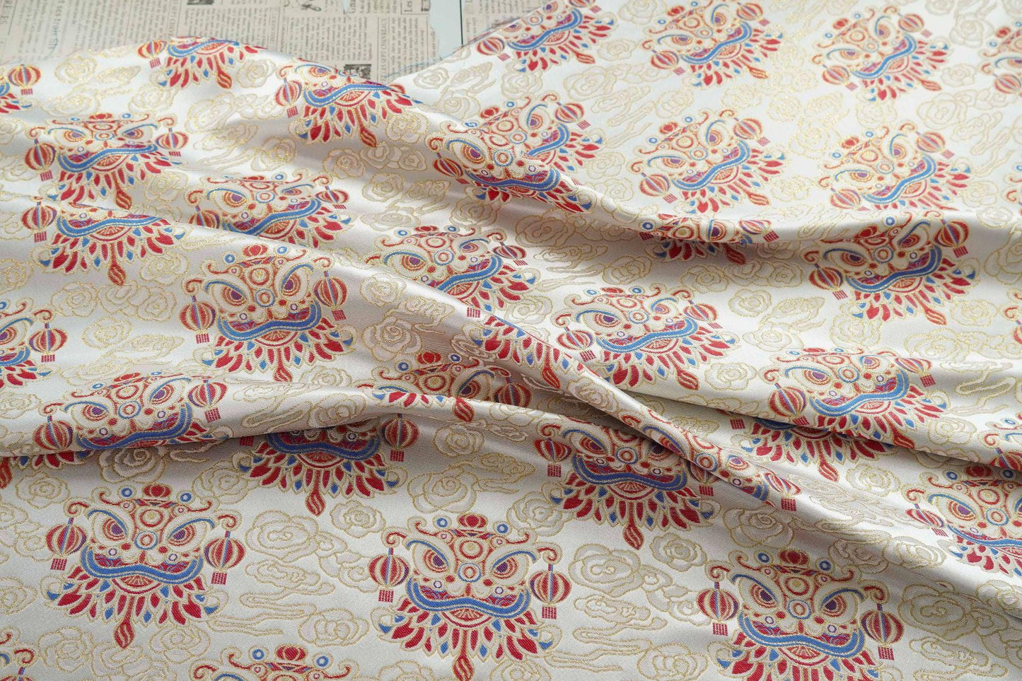 Song Brocade Fabric: Baoxiang Gold Thread Jacquard - Emperor Robe Style