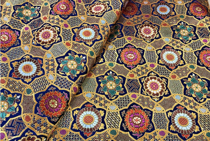 Auspicious Baoxiang Flower Brocade Fabric: Tibetan Robes, Shrines (29.5"W)