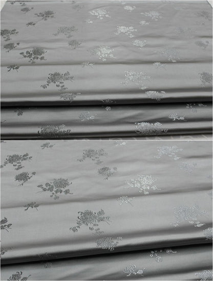 Tissu brocart chrysanthème : Revêtement d'ameublement Cheongsam de style folklorique (largeur 29,5")
