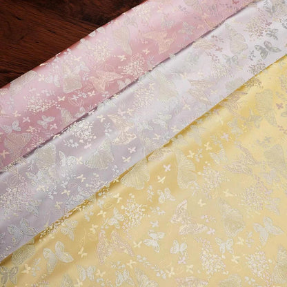 Butterfly Floral Silk Brocade Fabric: 58"W Chinese Wedding Jacquard