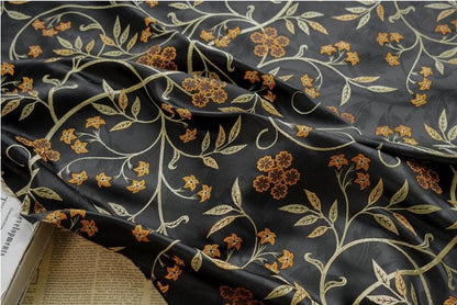 Reversible Jacquard Fabric: Japanese Floral Embossed Weave (60"W)