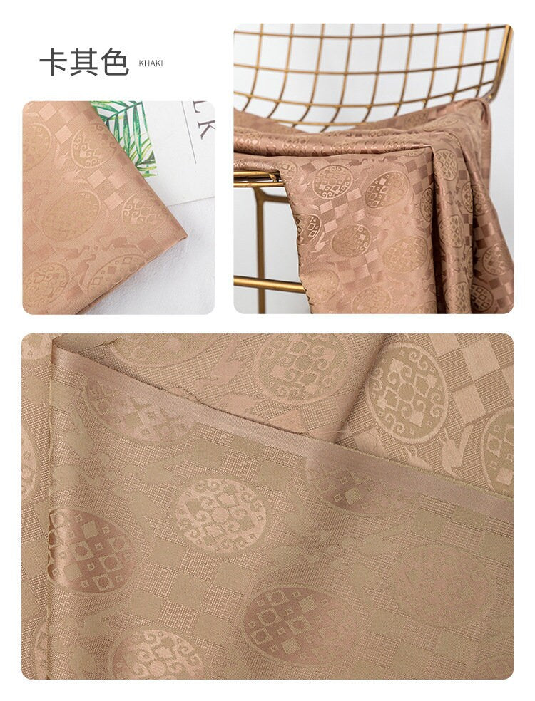 Floral Silk Brocade Fabric: 59" Wide Jacquard Damask - By The Meter