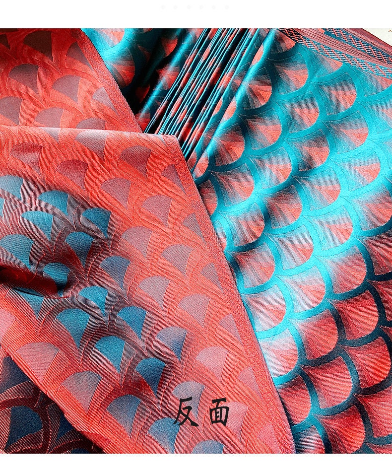 Leaf Brocade Silk Satin Fabric: Antique Cheongsam Hanfu Material