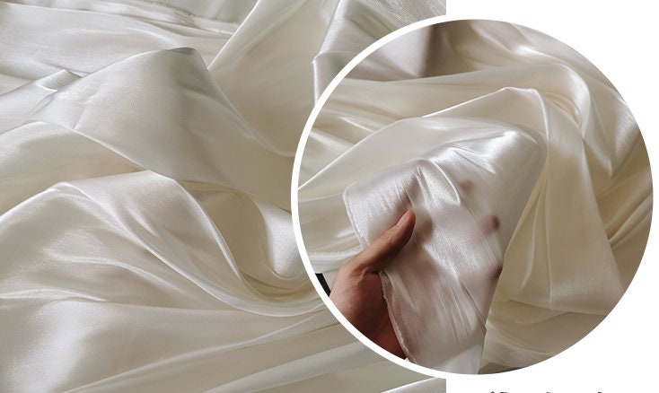 Luxury Silk Satin Fabric: 59"W Wedding Dress Sewing Fabric