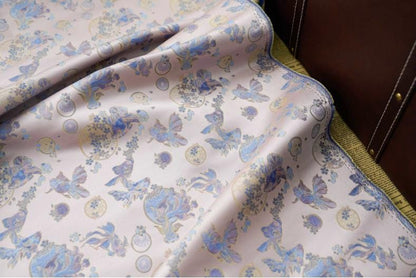 Tissu jacquard brocart à poissons rouges : style rétro, largeur 160 cm (63 po) - Vendu au mètre