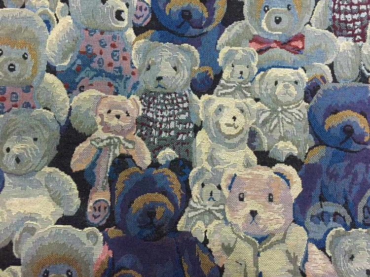 Blue Bear Jacquard Fabric: Polyester Upholstery, Costume & Sewing Fabric (59"W)
