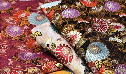 Japanese Floral Brocade Fabric: Modern Fans, Quilting & Upholstery
