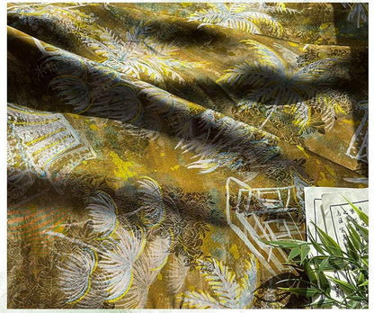 Rayon Silk Jacquard Xiangyun Fabric, Handcrafted Warm Forest Home Textile for Sewing, Dressmaking, DIY Craf" Wide