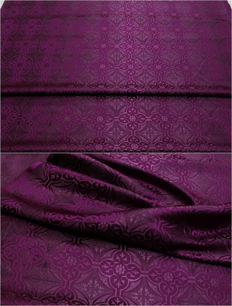 Plaid Brocade Fabric: Traditional Mongolian Robe Jacquard (29.5" W)