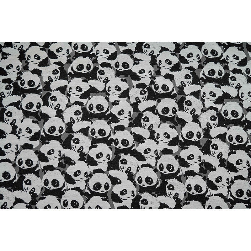 Panda Jacquard Fabric: Black and White Upholstery, Costume, Decor - 59"W