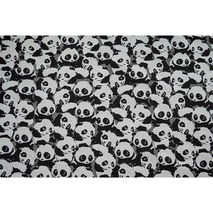 Panda Jacquard Fabric: Black and White Upholstery, Costume, Decor - 59"W